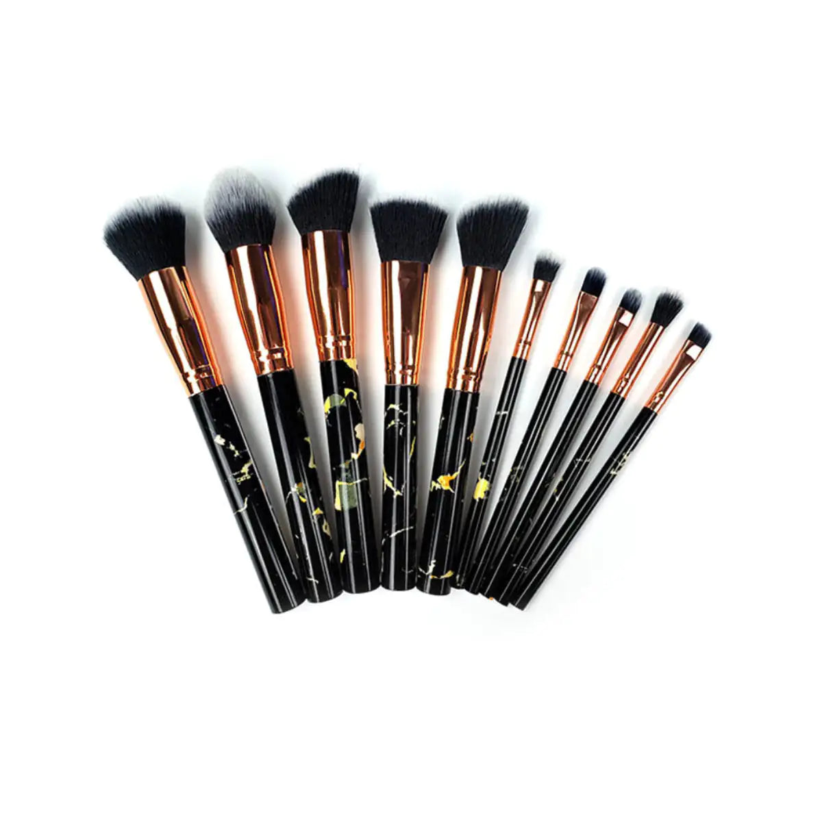 Set de Pinceles de Maquillaje La Canica 10 en 1 con Contenedor Amigable para Viajes