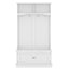 Hall Tree with Storage Shoe Bench for Entryway and Hallway, 4-in-1 Design Coat Racks with 4 Hooks for Living Room, White - Korvel