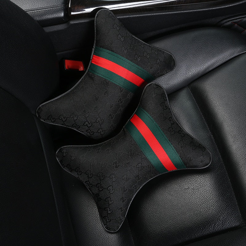 Luxury Linen Car Headrest Pillow - Unisex Neck Rest Cushion