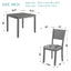Ensemble de salle à manger moderne 5 pièces avec chaises rembourrées - Gris