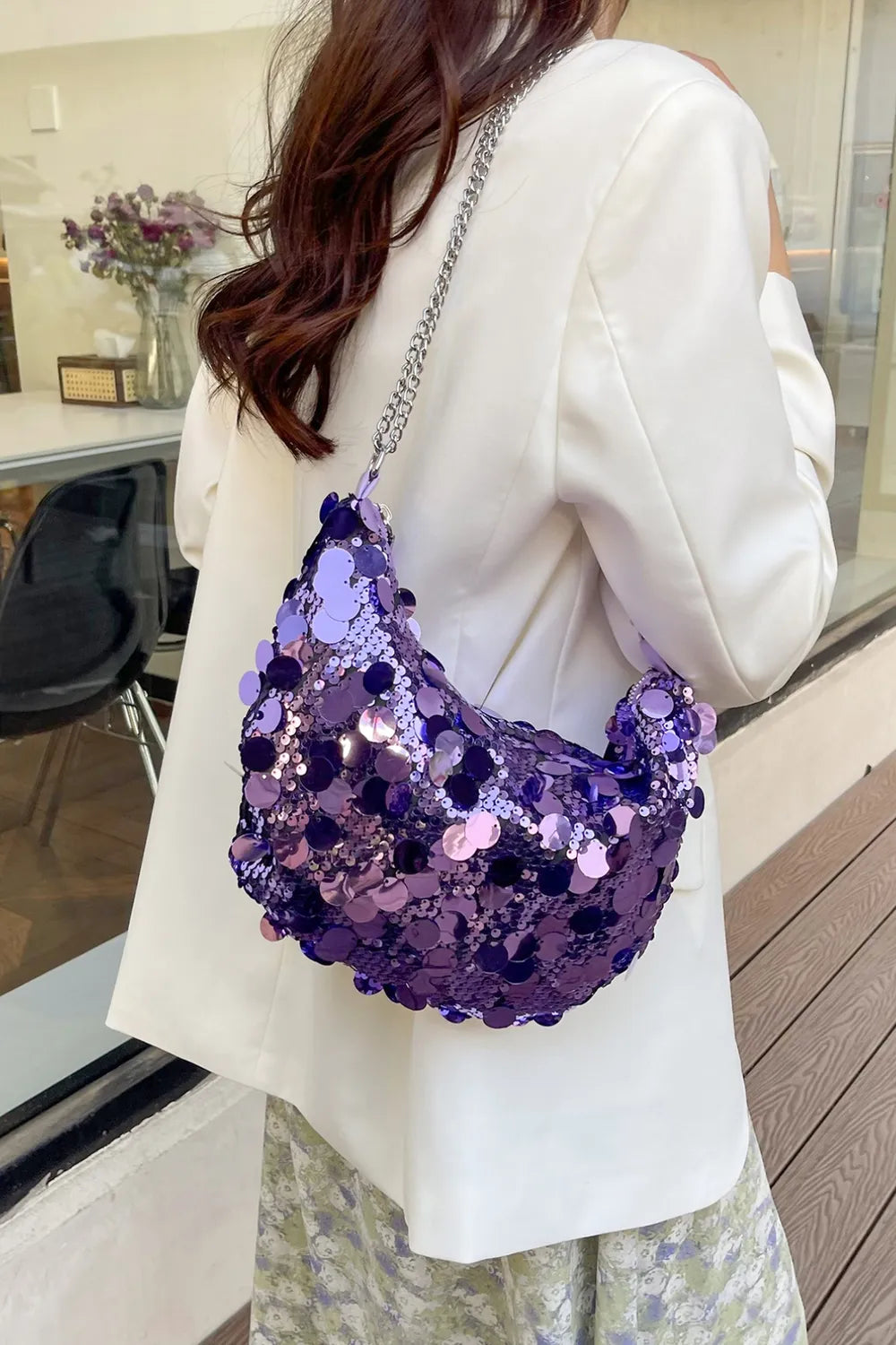 Sequin Chain Crossbody Bag - Korvel