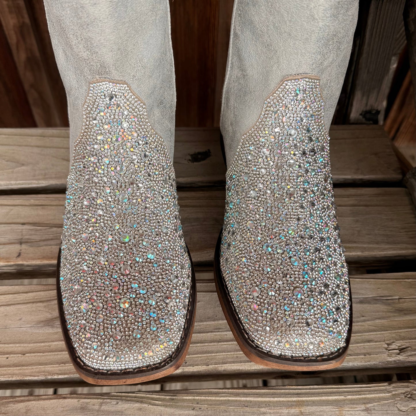 Roper Women's Silver Rhinestone Embellished Boots - Korvel