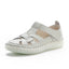 Leather perforated shoes with hollowed out toe caps for women soft soled non slip flat sandals for women - Korvel