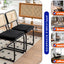 Dining Chairs Set of 2 velvet wicker side decorative chairs, black painted legs, modern medieval Bruell designed chairs, - Korvel
