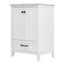 24" Bathroom Vanity with Sink, Bathroom Vanity Cabinet with One Drawer and Doors, Solid Wood and MDF, White - Korvel