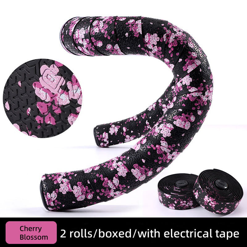 Npy EVA PU Road Bike Handlebar Tape, Anti - Slip & Shock - Absorbing, Sakura Design, with End Plugs - Korvel