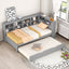 Wooden Twin Size DayBed with Twin Size Trundle, DayBed with Storage Shelf and USB Charging Ports,Grey - Korvel