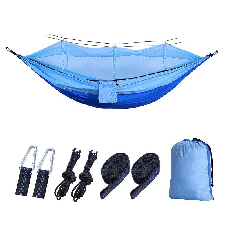Bourette spinning 210T Nylon Hammock Outdoor Anti-mosquito Hammock Outdoor Camping Goods Bed Bearing - Korvel