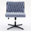Armless Office Desk Chair No Wheels BLUE - Korvel
