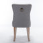 High-end Tufted Solid Wood Contemporary Flax Upholstered Linen Dining Chair with Wood Legs Nailhead Trim 2-Pcs Set Gray - Korvel