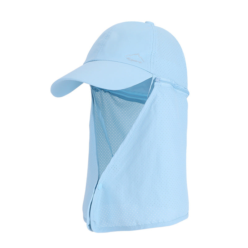 1pc Summer Baseball Cap with Detachable 360° Neck Sun Flap. For men, hiking, fishing, outdoor. - Korvel