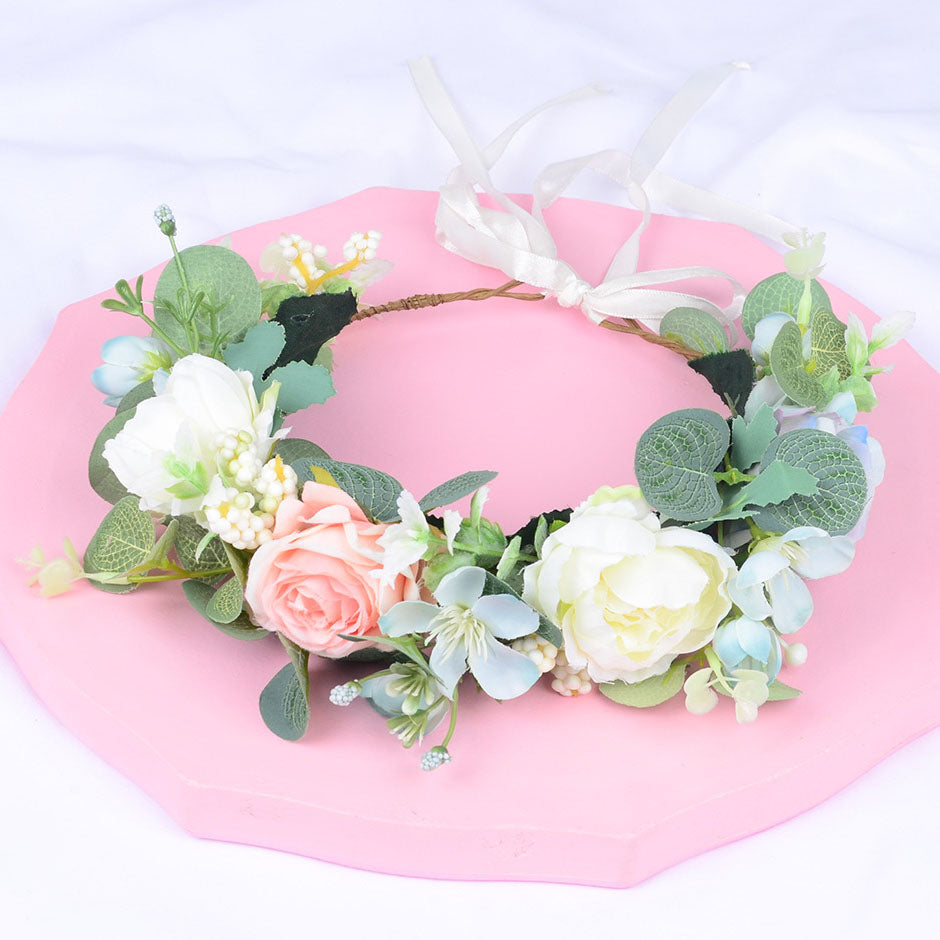 Bandeau Élégant Style Forêt avec Couronne d'Eucalyptus