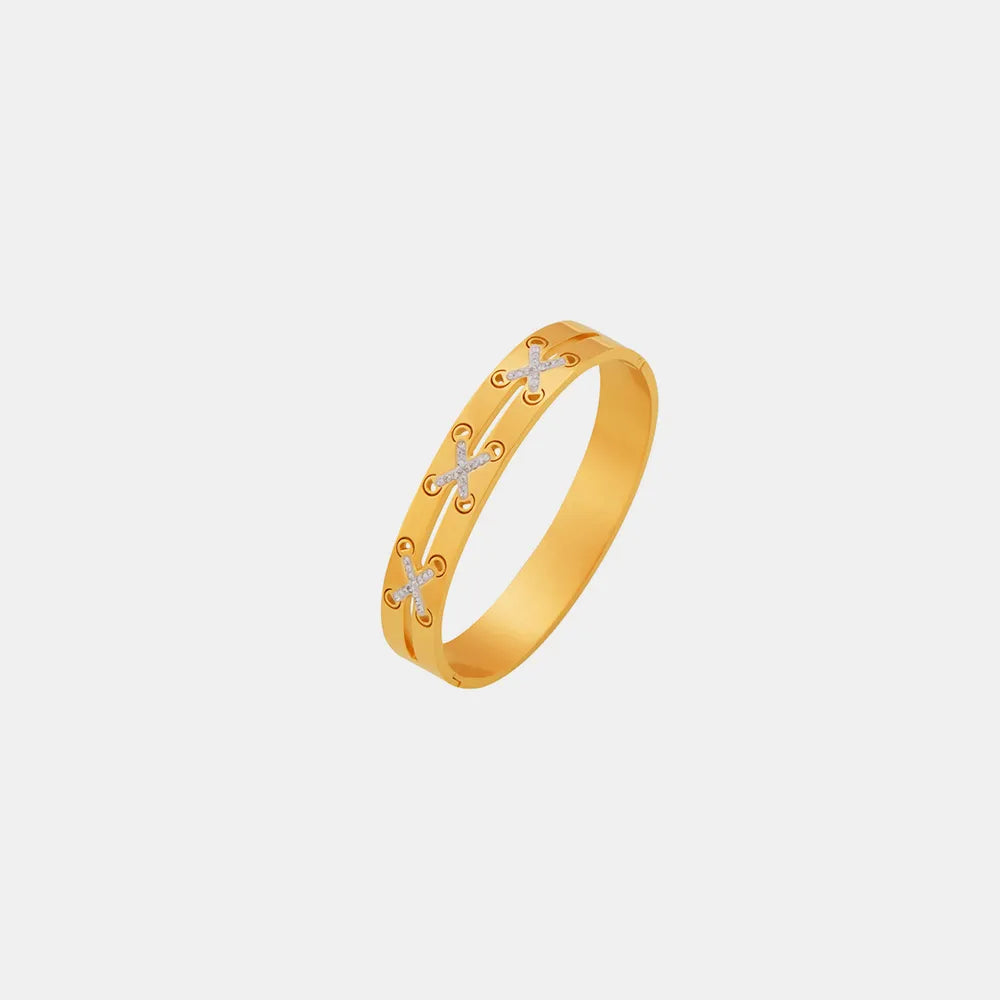 18K Gold-Plated Czech Diamond Bracelet - Korvel