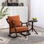 woven fabric Mid Century Modern Accent Chairs Comfy Upholstered Glider Arm Chair with Solid Wood for Living Room Bedroom Balcony - Korvel
