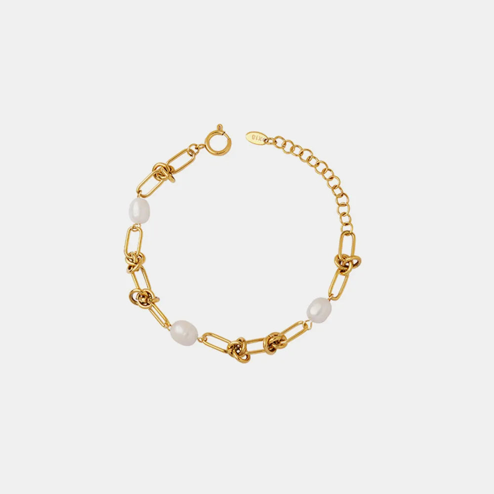 Freshwater Pearl Titanium Steel Bracelet - Korvel