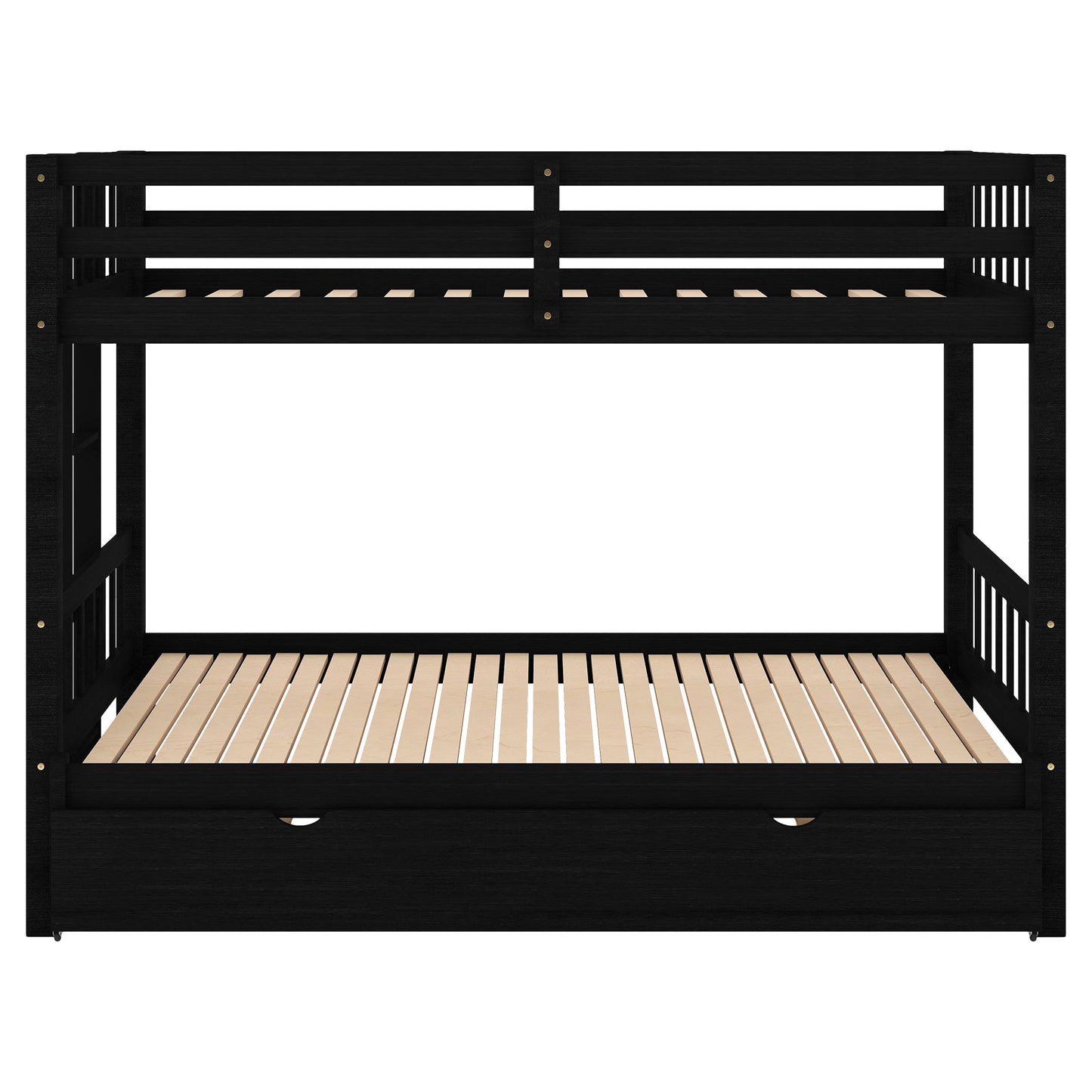 Twin over Pull-out Bunk Bed with Trundle  Espresso - Korvel