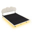 Queen Size Upholstery LED Floating Bed with PU Leather Headboard and Support Legs,Beige - Korvel