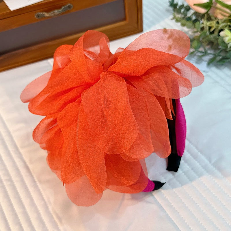 Fashion fabric oversized colorful flower fashion headband - Korvel