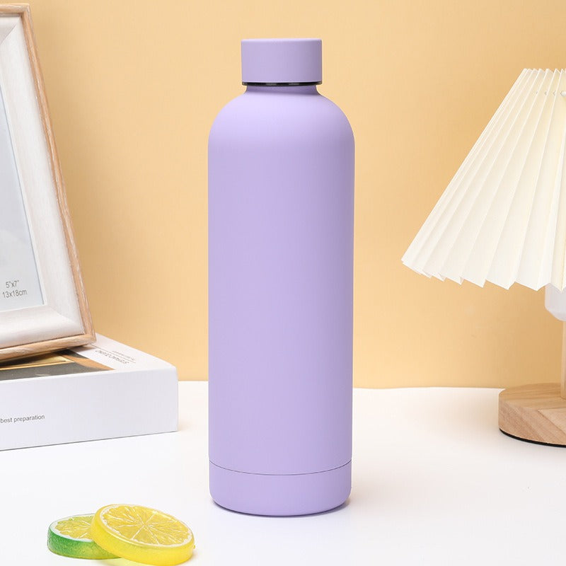 350/500/750ML Double-Wall Stainless Steel Leak-proof Thermal Vacuum Flask Insulated Water Bottle Sports Coffee Straight Body - Korvel