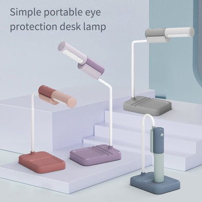 New LED Simple Eye Protection Desk Lamp USB Rechargeable Infinitely Variable Light Student Reading Desktop Small Desk Lamp - Korvel