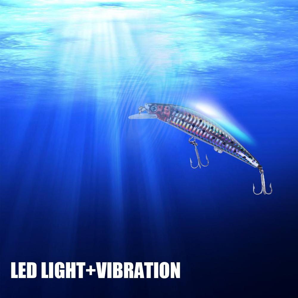 Twitching Fishing Lures Bait Electric Life-like vibrate fishing Lures USB Rechargeable Flashing LED light - Korvel