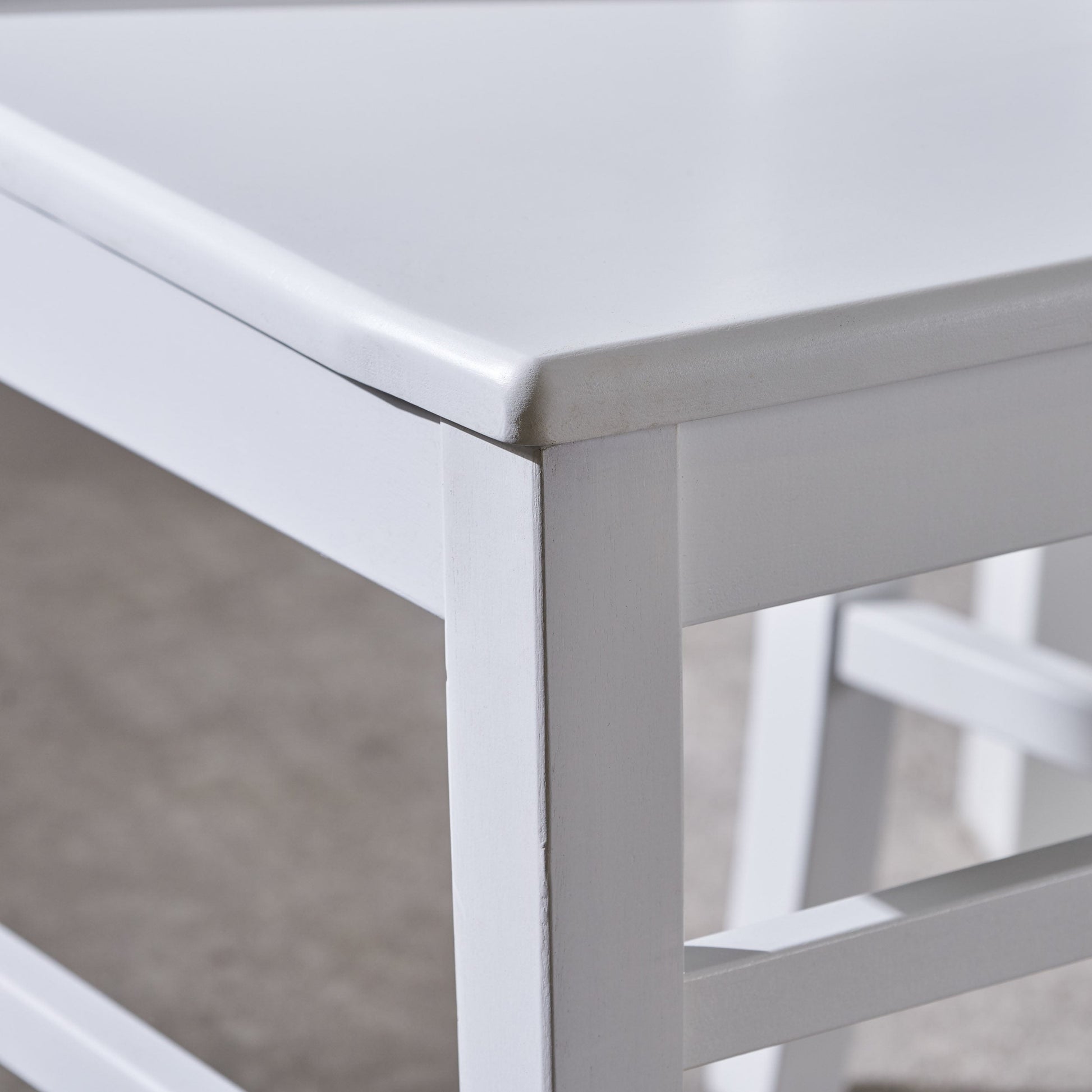 Roshan Farmhouse Acacia Wood Dining Chairs, White (Set of 2) - Korvel