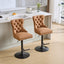 Vintage PU rotating bar stool, seat height adjustable from 25-33 inches, modern bar stool (orange, 2-piece set) - Korvel