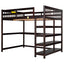 Full Size Loft Bed with Storage Shelves and Under-bed Desk  Espresso - Korvel