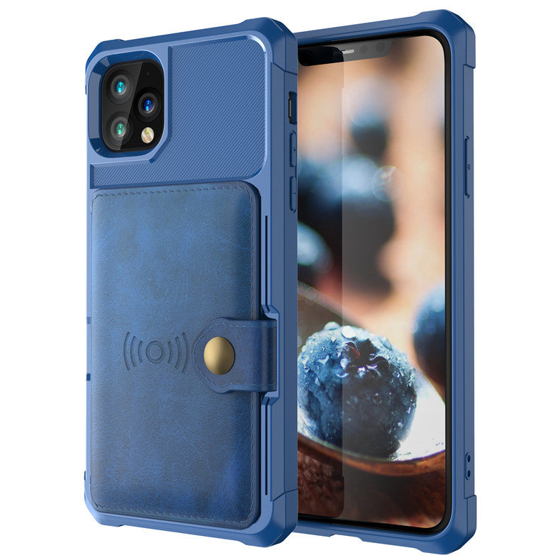 Funda para teléfono con funda magnética para tarjetas para iPhone 13