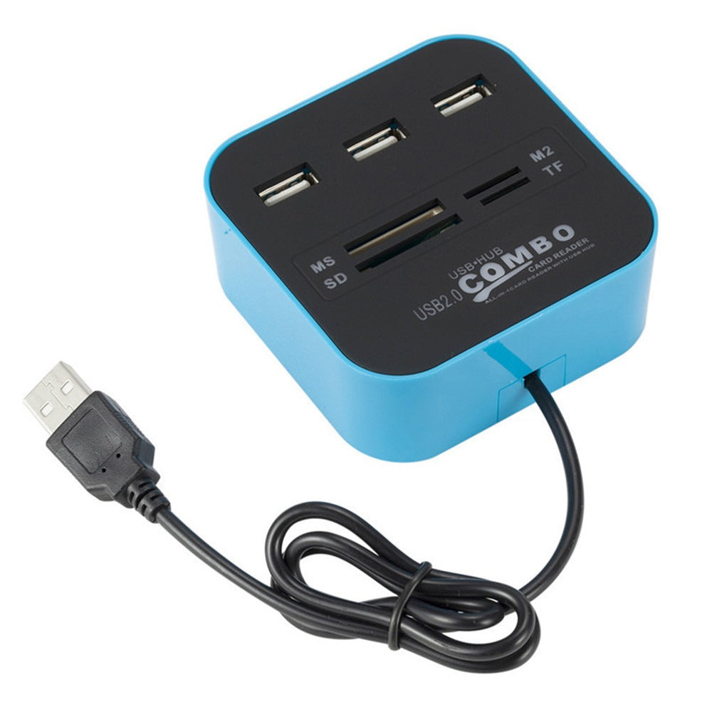 USB HUB Combo All In One USB 2.0 Micro SD High Speed Card Reader 3 Ports Adapter Connector For Tablet PC Computer Laptop - Korvel