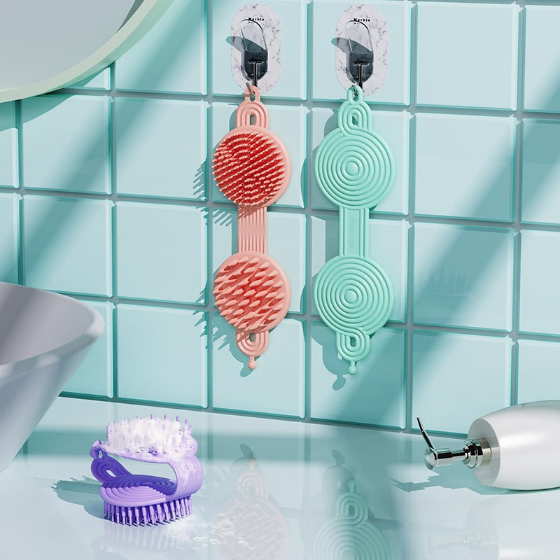 Soft adhesive double-sided hair brush massager for adults and children hair brush for gods bathroom shower brush head massage - Korvel