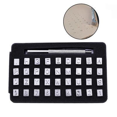 36-Piece Steel Punch Alphabet and Number Stamper Set