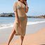 Slit Openwork Round Neck Cover-Up - Korvel