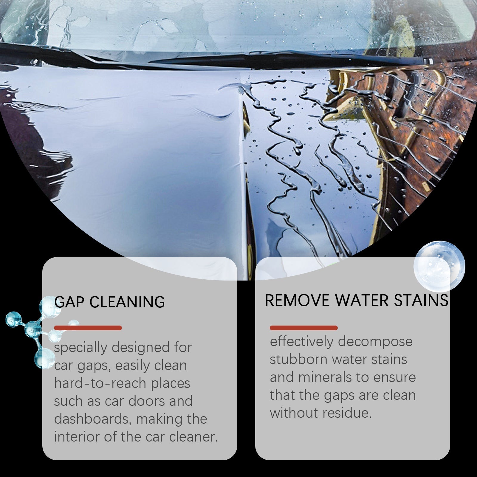 Car Water Stain Cleaner Car Stain Remover Polish Gentle Care Car Paint Gap Cleaning Spray - Korvel