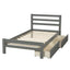 Wood platform bed with two drawers  twin (gray) - Korvel