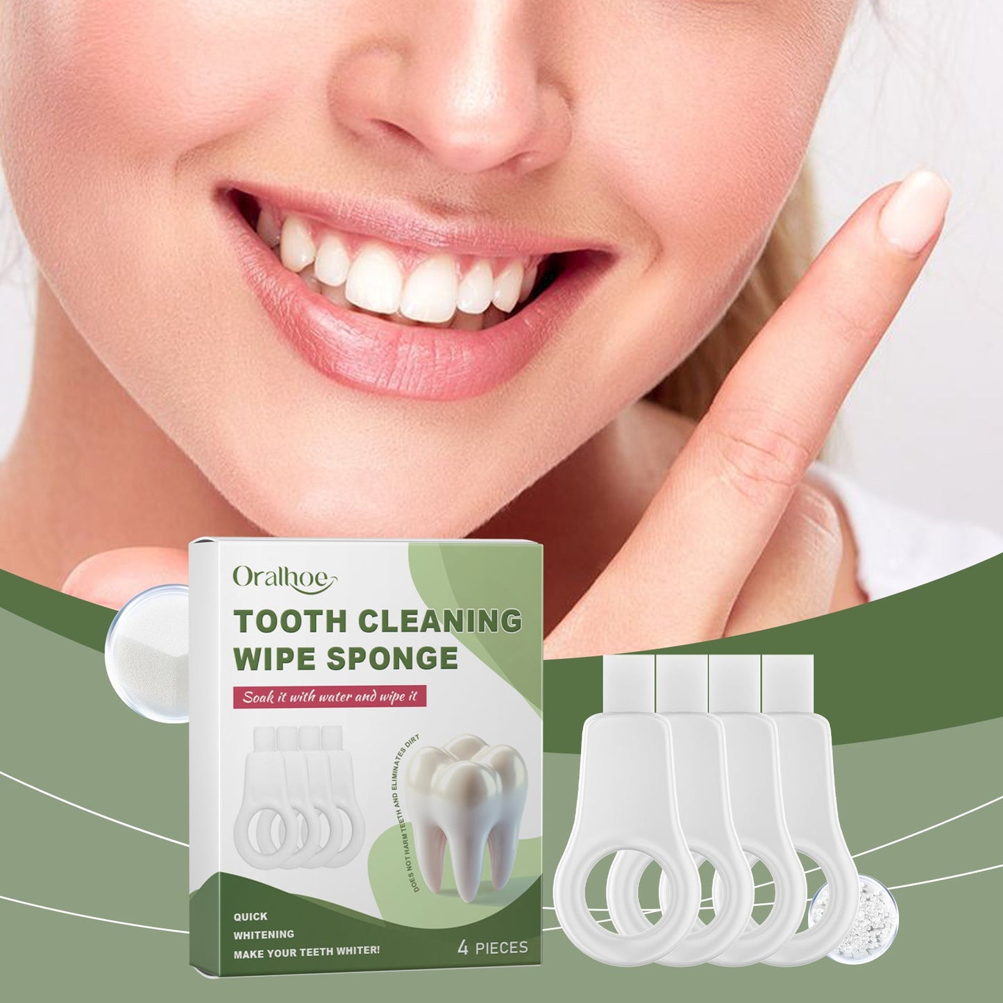Sponge Tooth Cleaner Daily Care For Oral Hygiene Cleaning Teeth Stains Sponge Tooth Cleaner - Korvel