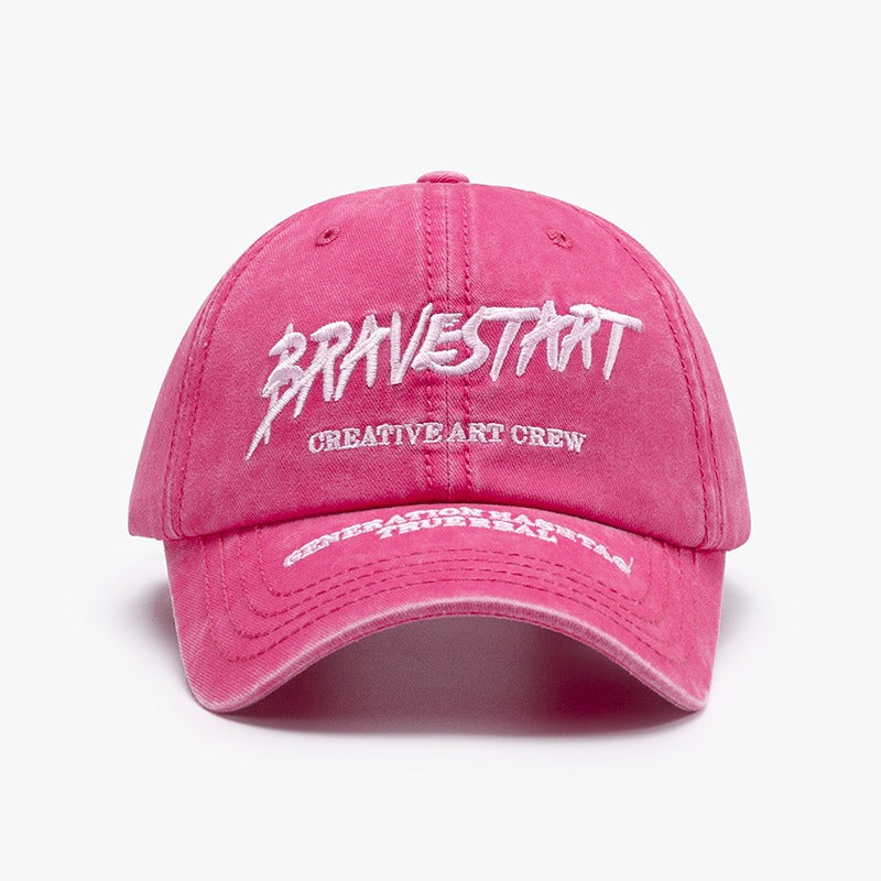 Fashionable Outdoor Versatile Curved Brim Letter Embroidery Men's Flat Tongue Hat Show Face Small Washed Women's Simple Baseball Hat Fashion - Korvel