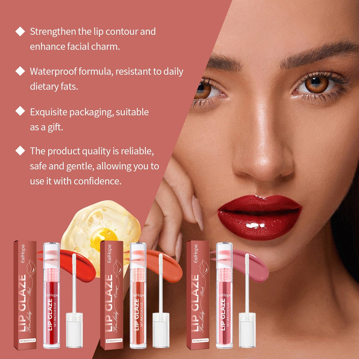 Glase de Labios Premium - Color Hidratante con Brillo Duradero
