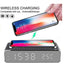 Wireless Charging Alarm Clock with Thermometer Display