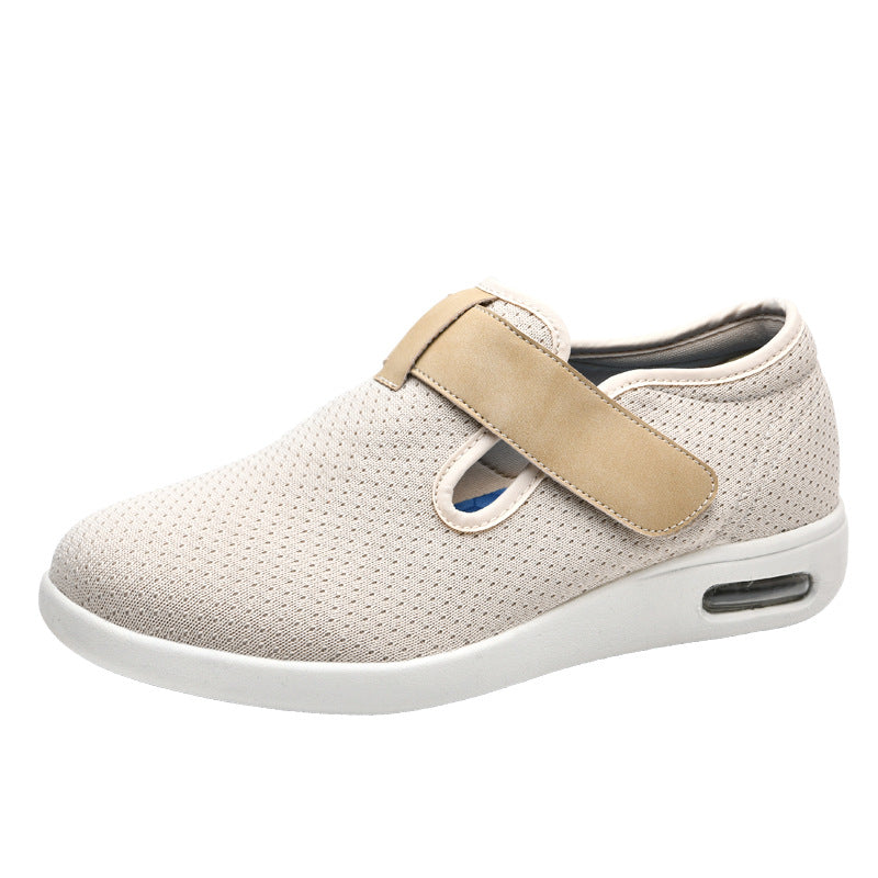 Summer and autumn styles with added fat and widened elderly shoes healthy walking and casual shoes for women easy to put on and take off adjustable shoes - Korvel