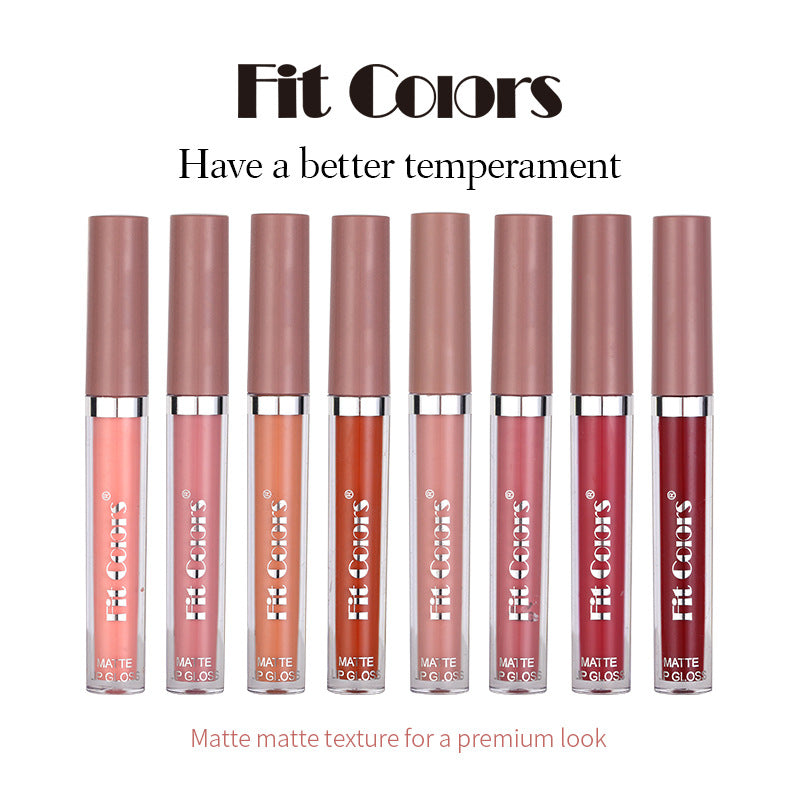 Fit Colors Matte Non Stick Cup Lip Gloss Fog Face Velvet Thin Tube Liquid Lipstick - Korvel
