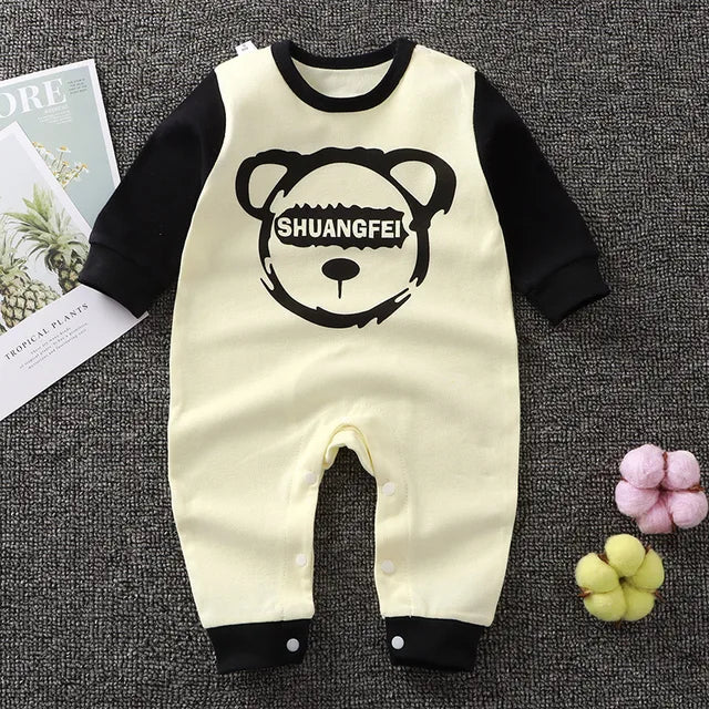 2024 Spring Autumn 0-2 Years Old Baby Romper Baby Jumpsuit Boys Girls Long-sleeved Trousers Newborn Romper Climbing Clothes - Korvel