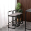 Set of 2 Counter Height Barstools Kitchen Island Stools (Gray with Back) - Korvel