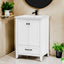 24" Bathroom Vanity with Sink, Bathroom Vanity Cabinet with One Drawer and Doors, Solid Wood and MDF, White - Korvel