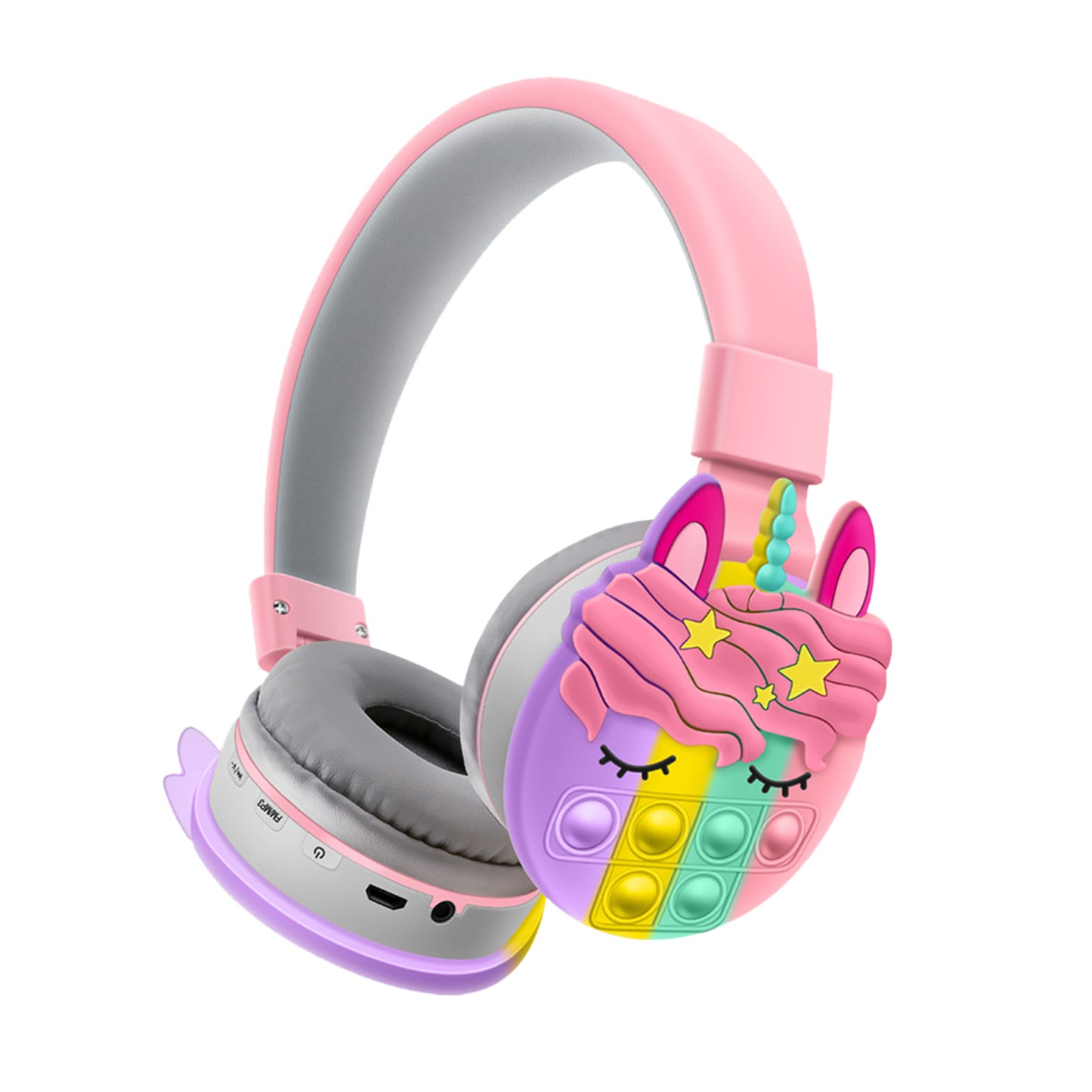 New Net Celebrity Head-Mounted Unicorn Cartoon Decompression Earmuffs Rainbow Bluetooth Stereo Headset Long Battery Life - Korvel