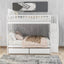 Full over Full Bunk Bed with Two Drawers and Storage White - Korvel