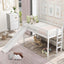 Twin Size Low Loft Bed with Ladder and Slide White - Korvel