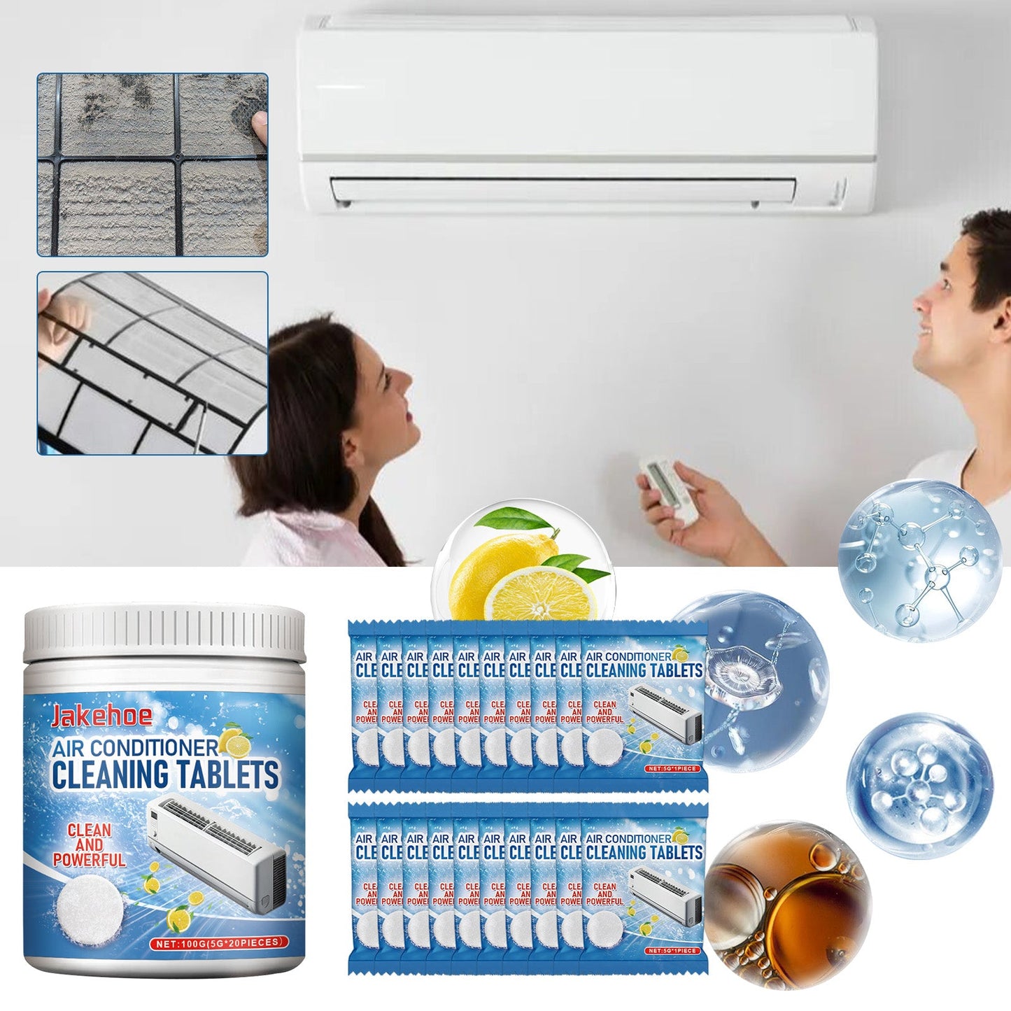 Tablettes de nettoyage pour climatiseur de qualité supérieure pour usage domestique