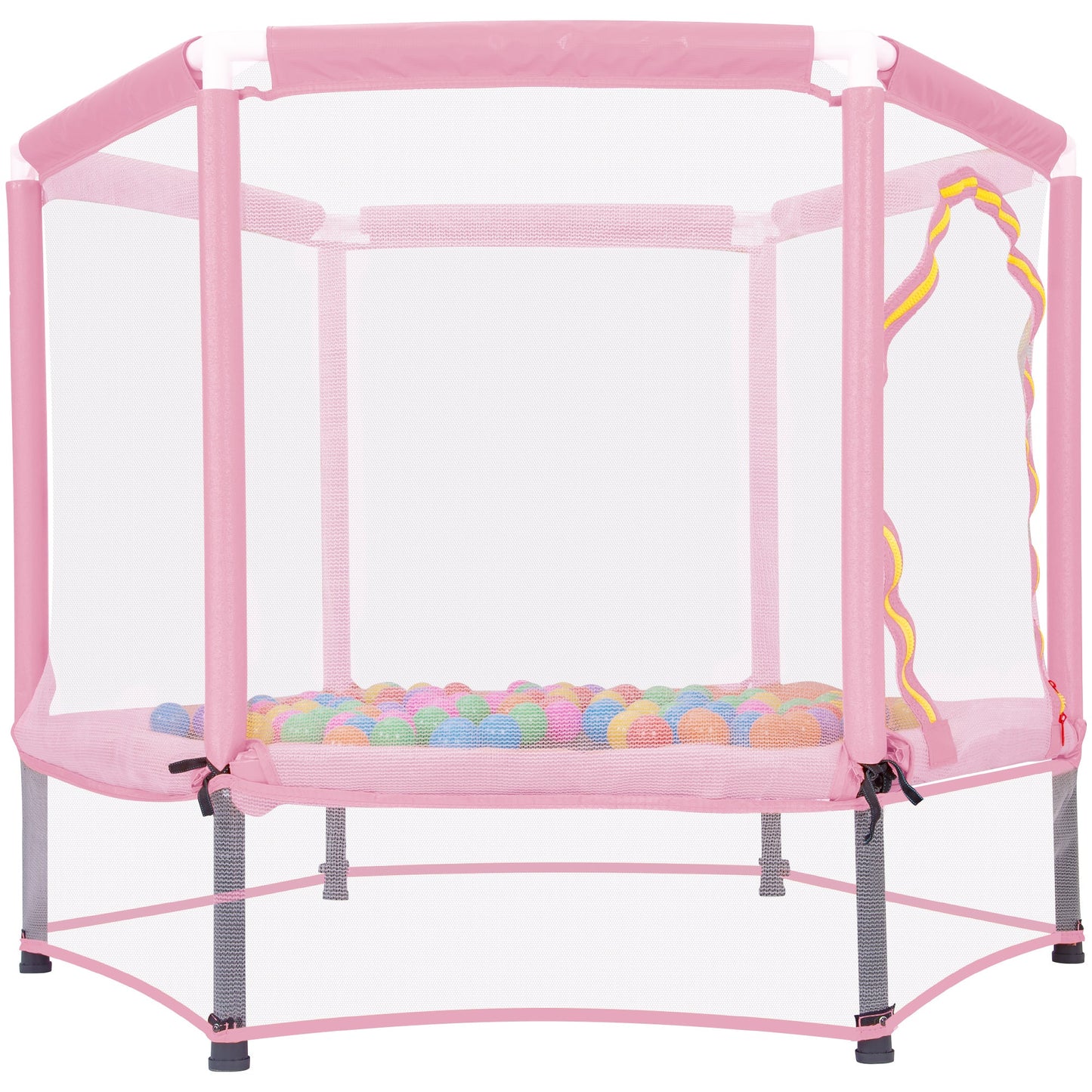 55'' Toddlers Trampoline with Safety Enclosure Net and Balls, Indoor Outdoor Mini Trampoline for Kids - Korvel
