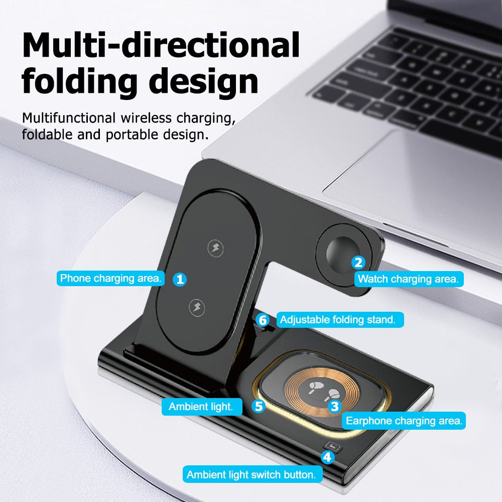 3-in-1 Wireless Charger with Fast Charging Capability